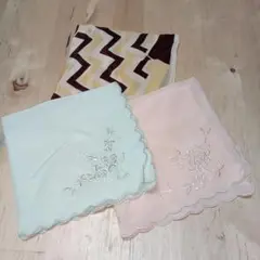 ★シルク（風）ミニハンカチ 3枚セット★未使用品★