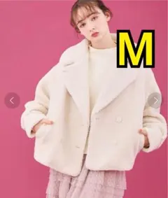 【美品】プードルライクボアジャケット (ボア素材 : アイボリー、サイズ:M)