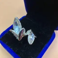 エレガントな花形クリスタルリング 15号