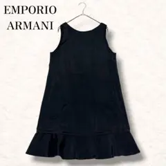 EMPORIO ARMANI ノースリーブワンピース 黒 フリル裾 イタリア系のサムネイル