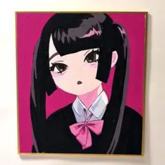 オリジナル手描きイラスト　地雷系女子　色紙