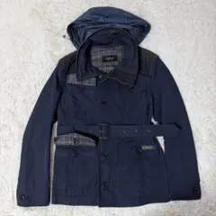 希少✨バーバリーブラックレーベル ミリタリージャケット ベルト フード収納 M