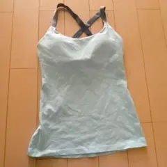 水色 クロスストラップ タンクトップ