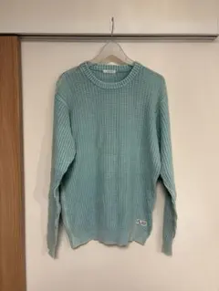 BAYFLOW コットンワッフルプルオーバー セーター（L) インディゴブルー