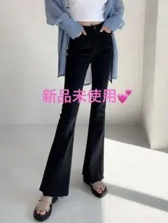 新品未使用 GRL フリンジヘムセンターラインフレアパンツ