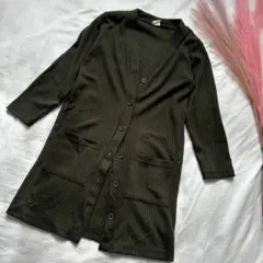 美品　120㎝　ロング　カーディガン　カーキ　発表会　卒業式　ピアノ　冠婚葬祭