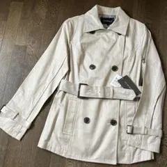 タグ付き新品　GLACIER ダブルブレストショートトレンチコートM薄ベージュ