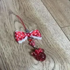 Minnie Mouse リボン ストラップ ピンク ドット　ミニーのサムネイル