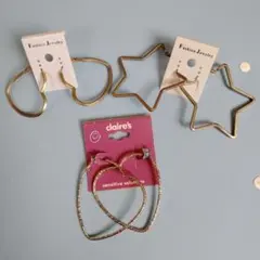 フープピアス まとめ売 大きめ ハート 星 キラキラ