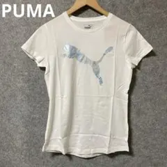 PUMA ホワイト 半袖Tシャツ ロゴプリント