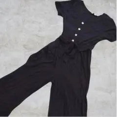 ✨インポート古着【Ｆ】ブラック　オールインワン　黒　大人可愛い　春　サロペット