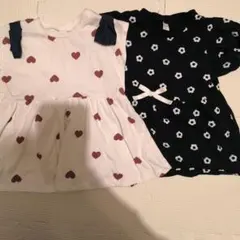 après les cours ハート花柄Tシャツ2枚セット