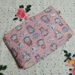 マチありポーチ　ピンク　ハンドメイド　ジョリーフルール