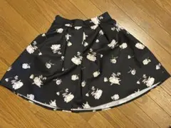 evelyn 黒 花柄 ミニスカート