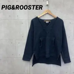 PIG&ROOSTER メキシカンプルオーバー ウール シャツ 麻 38 紺