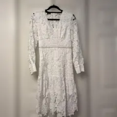 EillyBazar 総レース ワンピース ホワイト S