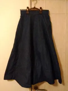 ダークブルー デニム フレアスカート 週末セール　2,000円 10%引き