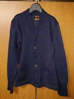 40s ビンテージ wil wite アワード カーディガン レタード ナス紺のサムネイル