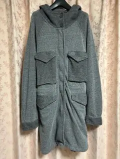 DIESEL フード付きグレーロングコート