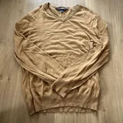 Gap Vネック ニット ブラウン L 薄手ニット