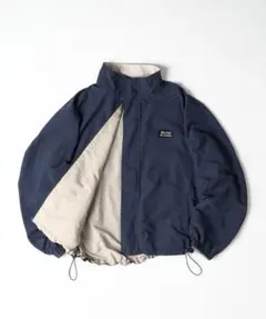 kutir 2wayリバーシブルナイロンドローコードショートブルゾン