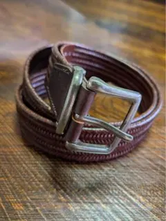 極美品 ラルフローレン レザー メッシュ ベルト 茶 38/95 RL67刻印
