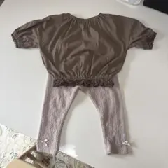 ブラウンとピンクのベビー服セット