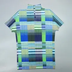 me 半袖Tシャツ 青緑チェック issey miyake - メルカリ
