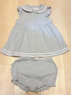【匿名配送】【美品】ベベ プチポワヴェール 襟付き ワンピース 80 ブルマ付き