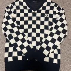 2月まで掲載　FRED PERRY チェック柄 Vネックニット　ゴルフ