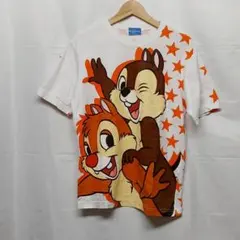 東京ディズニーリゾート チップ＆デール 半袖 Tシャツ 白 星柄 M L2923