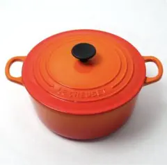 Le Creuset ココット ロンド 18cm オレンジ (内面ブラック) - メルカリ