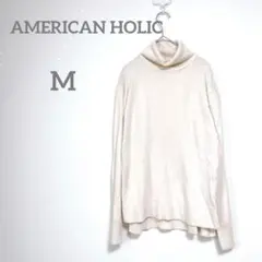 アメリカンホリック　長袖ニット　M アイボリー　タートルネック　セーター　着回し