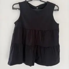 UNIQLO ブラック ティアードタンクトップ 130のサムネイル