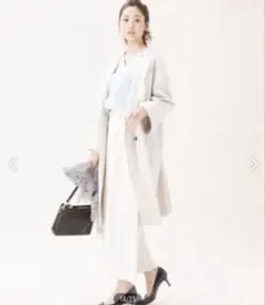 美品　23区 アルティメイトピマストレッチツイル ノーカラーコートのサムネイル