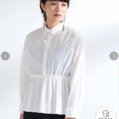 【値下げ中】Ray BEAMS プリーツ キリカエ レギュラーシャツ ホワイト