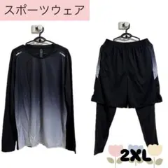 スポーツウェア3点セット グレー 2XL 水陸両用 吸汗速乾 UVカット