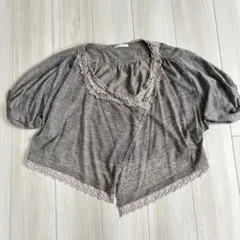 axes femme アクシーズファム　レース半袖ボレロカーディガン フリル　Mのサムネイル
