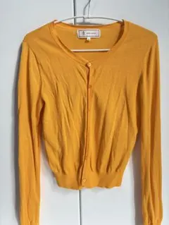 ロペピクニック 綿100% Vネックカーディガン マスタードイエロー サイズ38