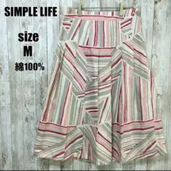 【SIMPLE LIFE】フレアスカート 綿100 M きれいめカジュアル 春夏のサムネイル