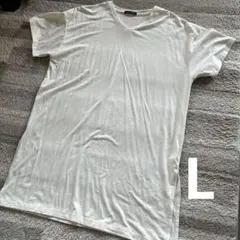 AVAIL MODE Vネック Tシャツ ロング L 無地 ホワイトのサムネイル