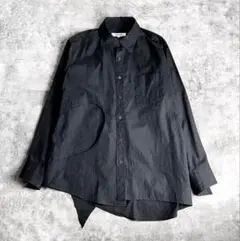 Sulvam サルバム ブロークンスタンドカラーシャツ 24AW 黒系