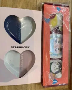［未使用］スタバ　バレンタイン2020ミニプレートセット&豆皿セットアイコンズ