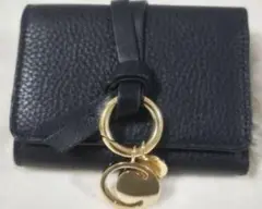【セール‼️今日迄‼️ほぼ美品】Chloé 黒 レザー 三つ折り財布