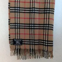 USED　Burberrys ベージュ大判チェックマフラー