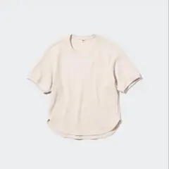 【美品】UNIQLO ユニクロ　ワッフルT（半袖）　イエロー　Tシャツ　ワッフル