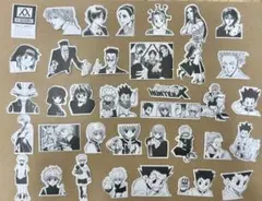HUNTER×HUNTER ハンターハンターモノクロ　ステッカー　70枚