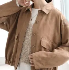 chocol raffine robe スタンドカラースウェード調ブルゾン