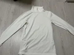 AZUL by moussy ホワイト タートルネック 長袖カットソー