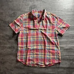 00s OLDGAP マドラスチェック半袖シャツ アメカジ L 古着